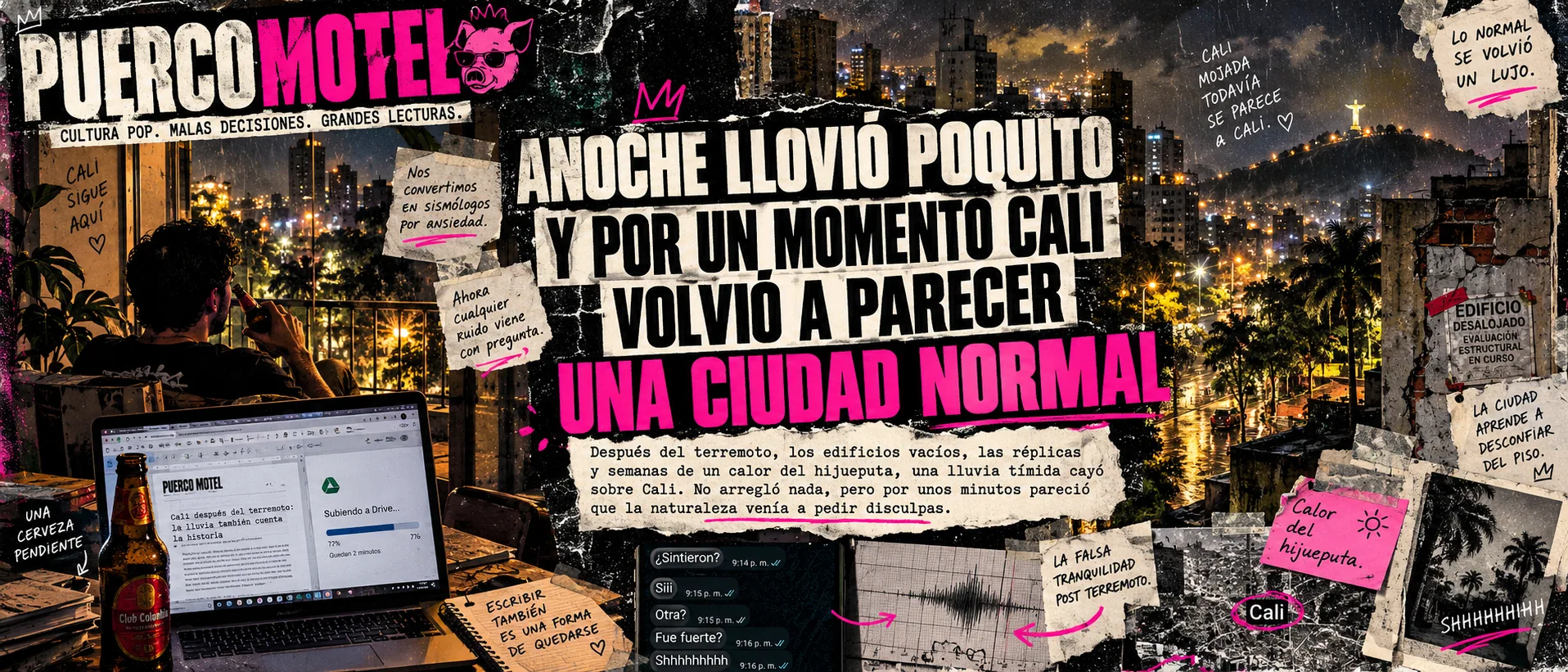 Portada de Anoche llovió poquito y por un momento Cali volvió a parecer una ciudad normal