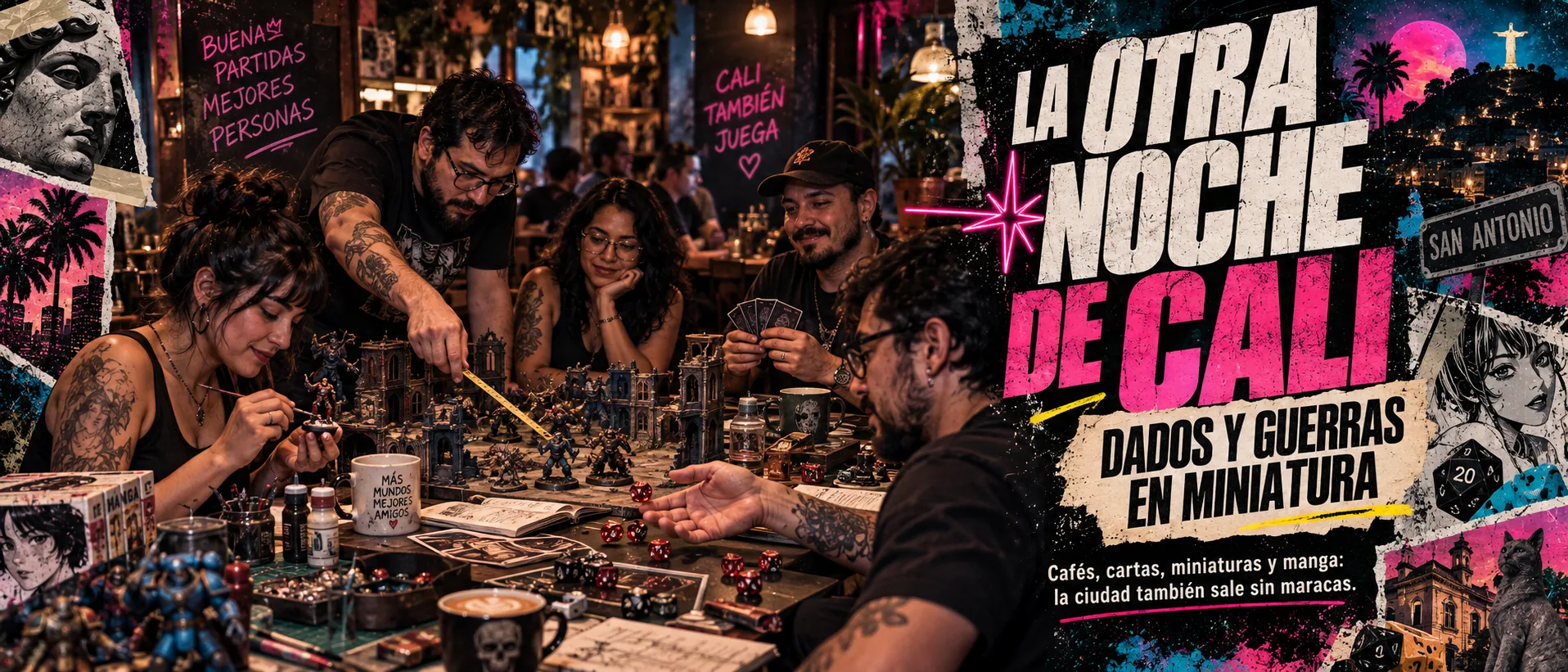 Portada de La otra noche de Cali se juega con dados y guerras en miniatura