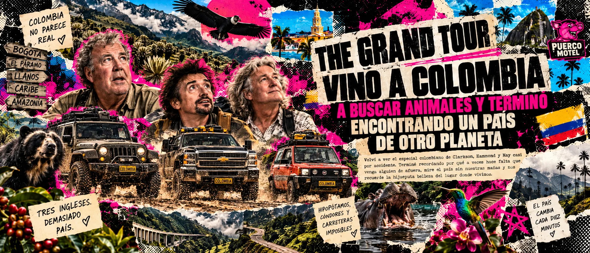 Portada de THE GRAND TOUR VINO A COLOMBIA A BUSCAR ANIMALES Y TERMINÓ ENCONTRANDO UN PAÍS DE OTRO PLANETA